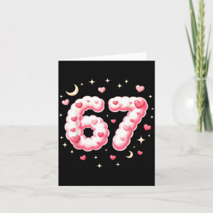 Cute 67 Kawaii Hearts Valentine's Day Kids Humour Card