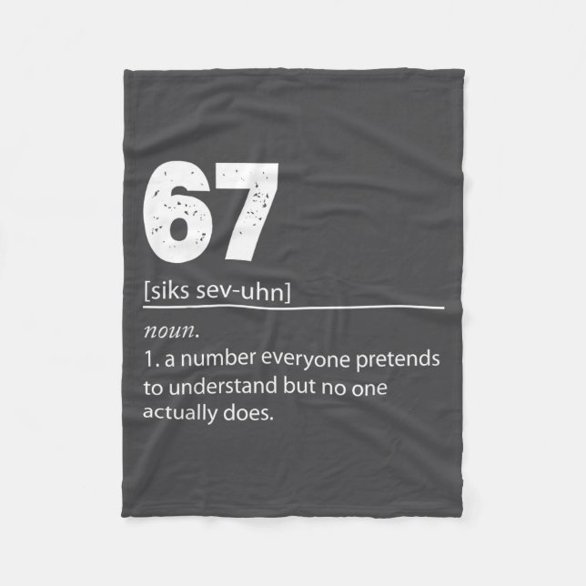 Cute 67 Sixty Seven Number 67 Fleece Blanket (Front)