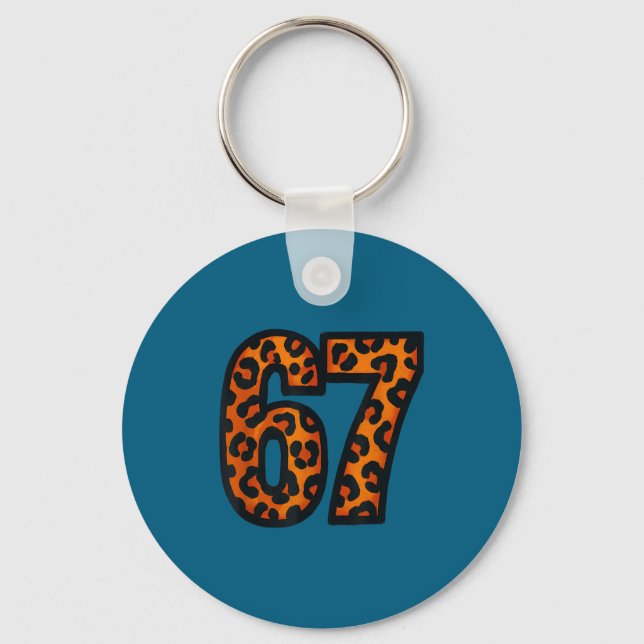 Cute 67 Wild Safari Pattern Leopard Key Ring (Front)