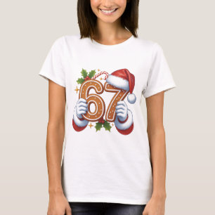 Cute 67th Birthday Gingerbread Man Christmas Gift, T-Shirt