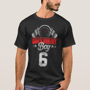Cute 6th Birthday Boy 6 Years Old Race Car Boys Ki T-Shirt