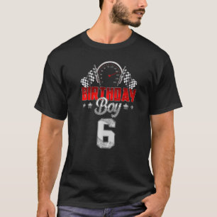 Cute 6th Birthday Boy 6 Years Old Race Car Boys Ki T-Shirt