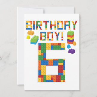 Cute 6th Birthday Gift 6 Years Old Block Building