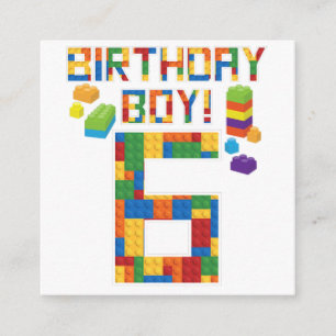 Cute 6th Birthday Gift 6 Years Old Block Building  Enclosure Card