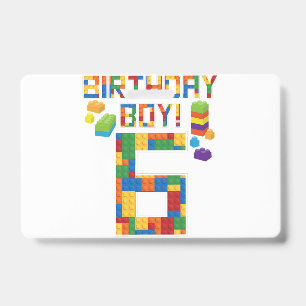 Cute 6th Birthday Gift 6 Years Old Block Building ID Badge