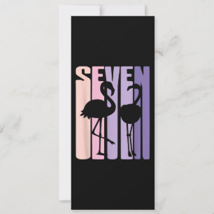 Cute 7th Birthday Gift I Flamingo I 7 Years Old Invitation