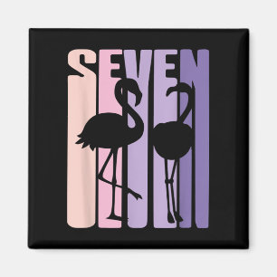 Cute 7th Birthday Gift I Flamingo I 7 Years Old Magnet
