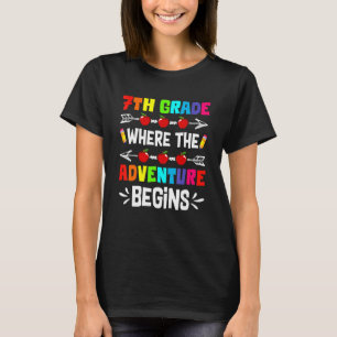 Cute 7th Grade Where The Adventure Begins Back To T-Shirt