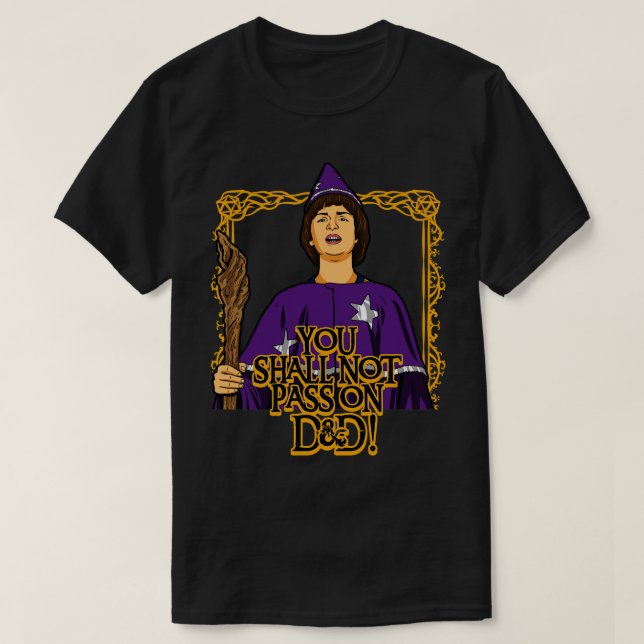 Cute 80s TV Wizard Tabletop Meme Parody T-Shirt (Design Front)