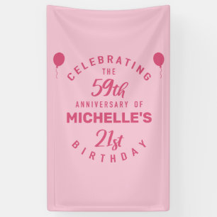 Cute 80th Birthday Personalised Banner