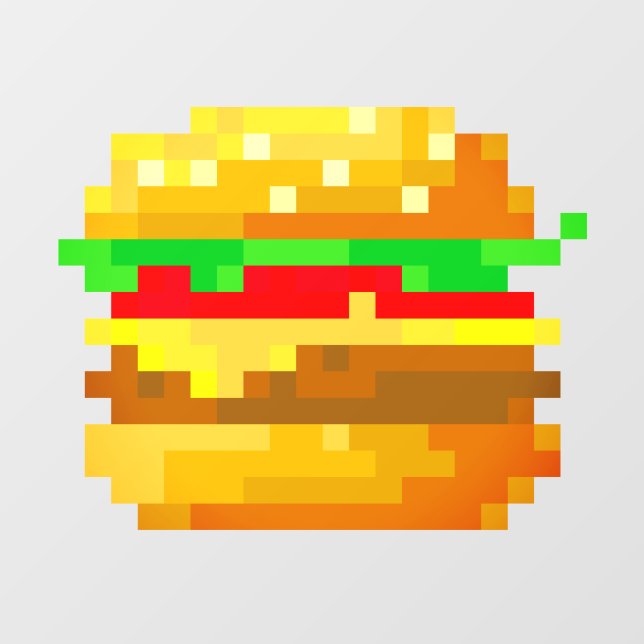 Cute 8-bit Pixel Art Burger Fun Geek Fast Food (Sheet)
