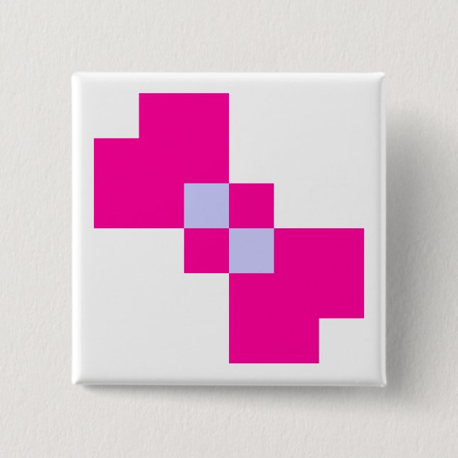Cute 8 Bit Pixel Bow 15 Cm Square Badge (Front)