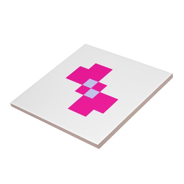 Cute 8 Bit Pixel Bow Ceramic Tile (Side)