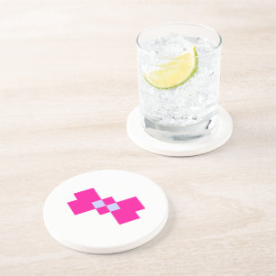 Cute 8 Bit Pixel Bow Coaster