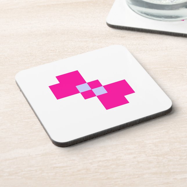 Cute 8 Bit Pixel Bow Coaster (Left Side)