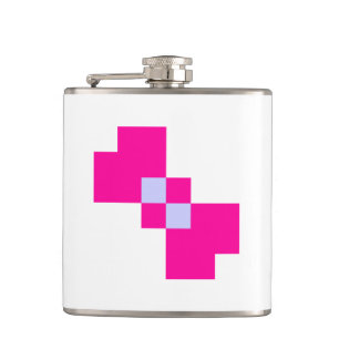 Cute 8 Bit Pixel Bow Hip Flask