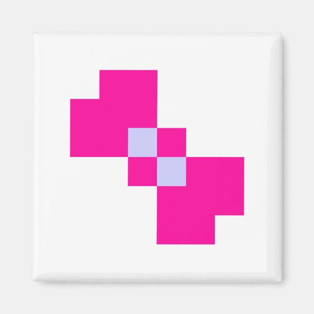 Cute 8 Bit Pixel Bow Magnet (Front)