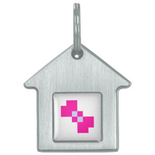 Cute 8 Bit Pixel Bow Pet Tag