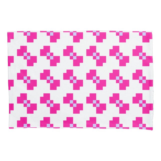 Cute 8 Bit Pixel Bow Pillowcase (Front)