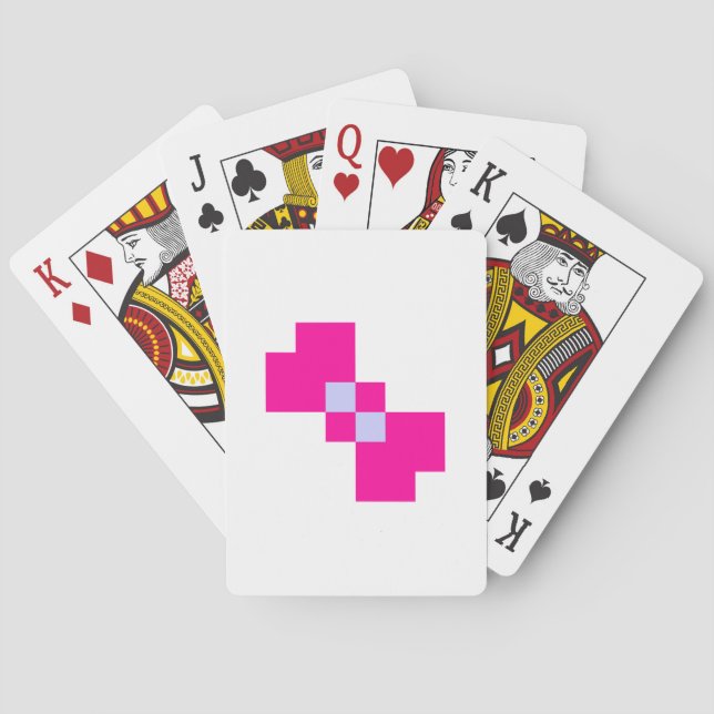 Cute 8 Bit Pixel Bow Playing Cards (Back)