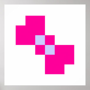 Cute 8 Bit Pixel Bow Poster