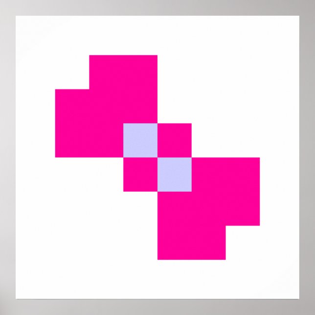 Cute 8 Bit Pixel Bow Poster (Front)