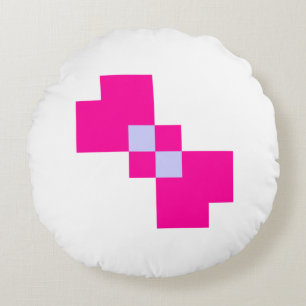 Cute 8 Bit Pixel Bow Round Cushion