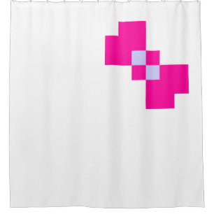 Cute 8 Bit Pixel Bow Shower Curtain