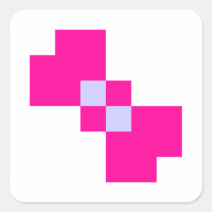 Cute 8 Bit Pixel Bow Square Sticker