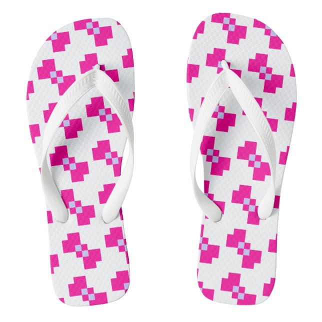Cute 8 Bit Pixel Bow Thongs (Footbed)