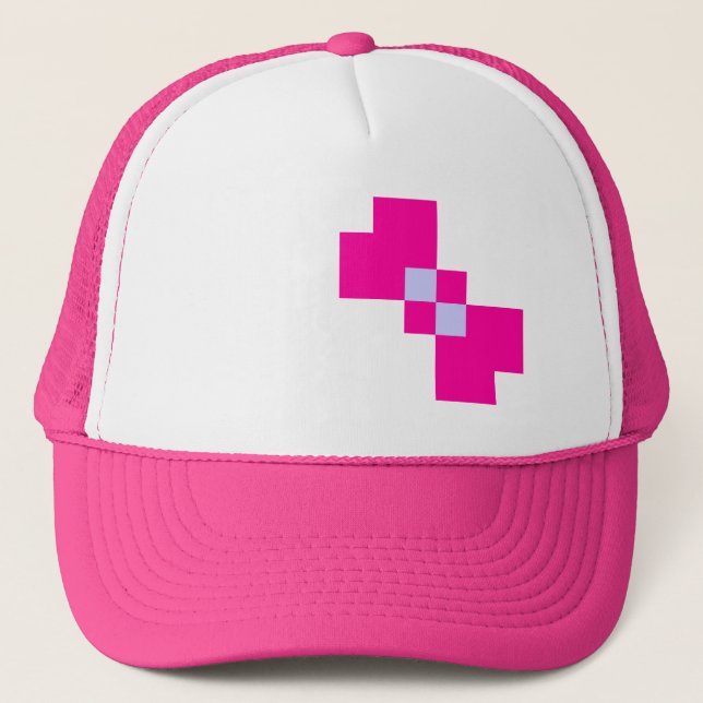 Cute 8 Bit Pixel Bow Trucker Hat (Front)