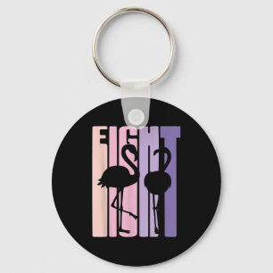 Cute 8th Birthday Gift I Flamingo I 8 Years Old Key Ring