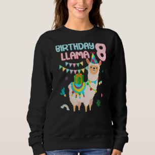Cute 8th Birthday Llama 8 Years Old Themed Alpaca Sweatshirt