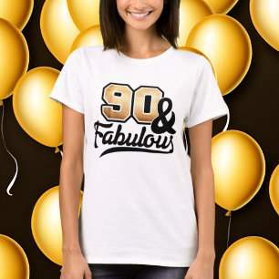 cute 90th fabulous word art Birthday T-Shirt