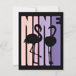 Cute 9th Birthday Gift I Flamingo I 9 Years Old Invitation