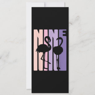 Cute 9th Birthday Gift I Flamingo I 9 Years Old Invitation