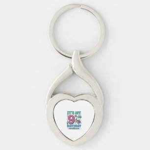 Cute 9th Birthday Turtle Vintage Kids Shirt Design Key Ring