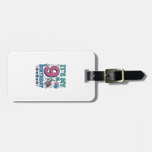 Cute 9th Birthday Turtle Vintage Kids Shirt Design Luggage Tag