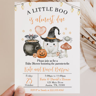 Cute A Little Boo Baby Shower Invitation
