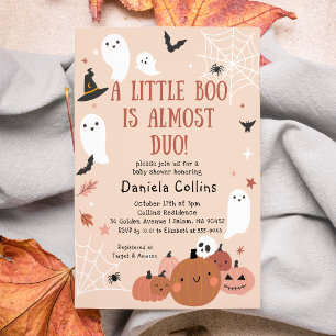 Cute A Little Boo Halloween Baby Shower Invitation