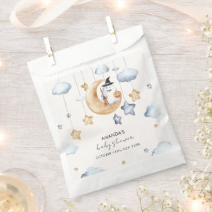 Cute A Little Boo Moon Stars Baby Shower Favour Bag