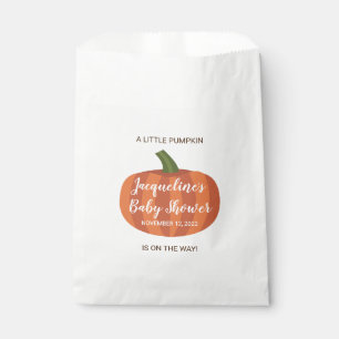 Cute A Little Pumpkin Autumn Fall Baby Shower Favour Bag
