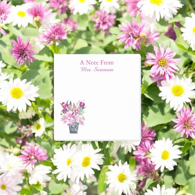   Cute A Note From Personalised Sticky Notes Pink (Adorable Personalized Sticky Notes. Great for teachers, your business or home office.)