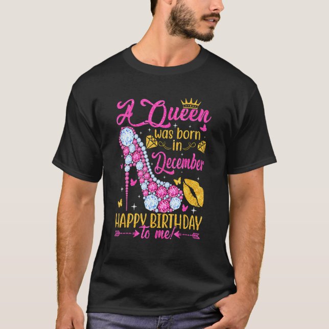 Cute A Queen Was Born In December Women Girls High T-Shirt (Front)