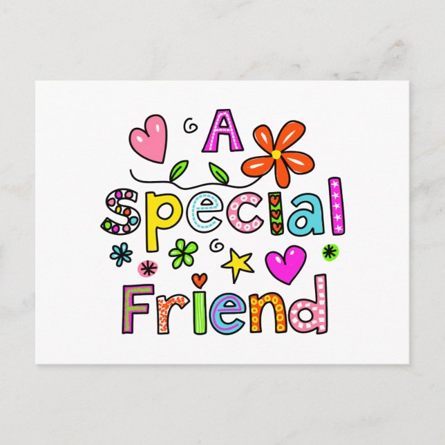 Cute A Special Friend Greeting Text Expression Postcard (Front)
