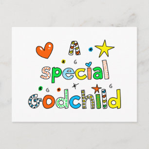 Cute A Special Godchild Text Expression Postcard