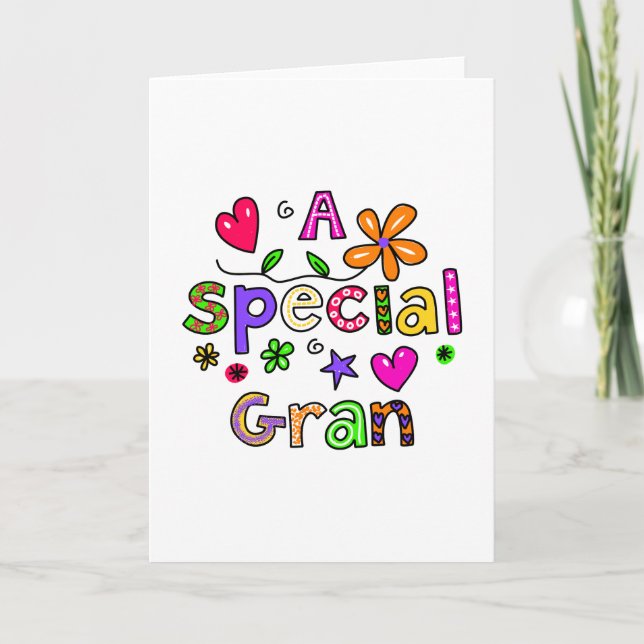 Cute A Special Gran Greeting Text Expression Card (Front)