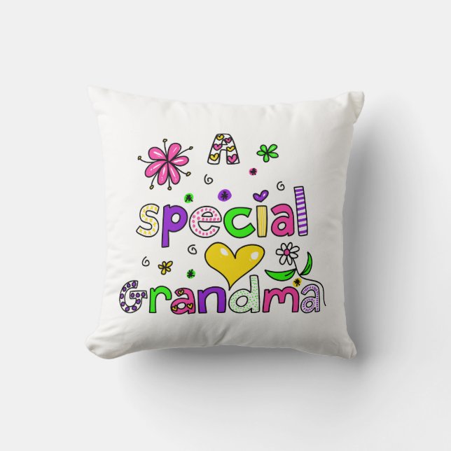 Cute A Special Grandma Granny Text Expression Cushion (Front)