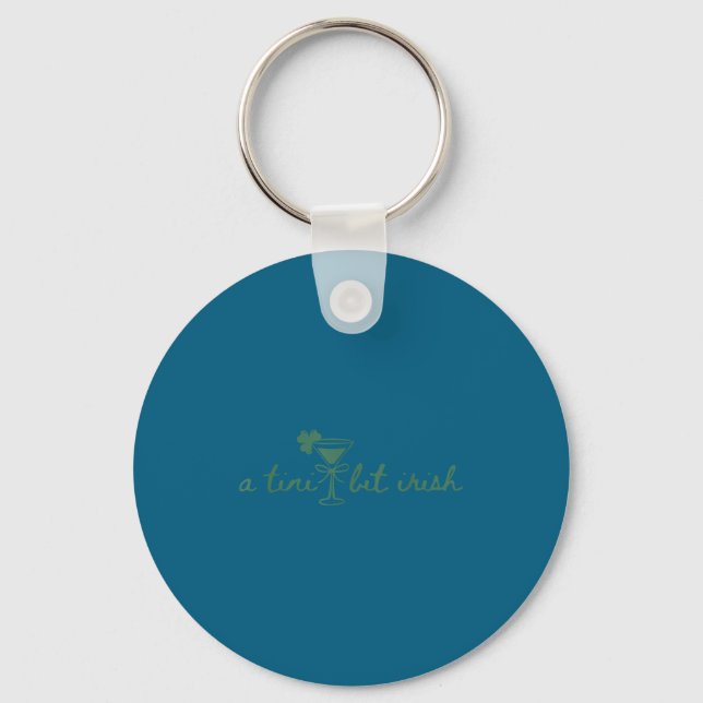 Cute a tiny bit irish shamrock clover party Cute a Key Ring (Front)