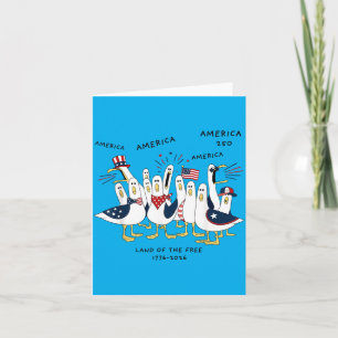 Cute Aamerica 250th Anniversary Patriotic Seagull Card